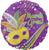 Festive Mardi Gras Mask Foil Balloons